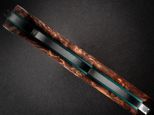 Reaver Custom | Redwood Burl | Turquoise G-10 Liners | Bronze Pins | Seafoam Spine