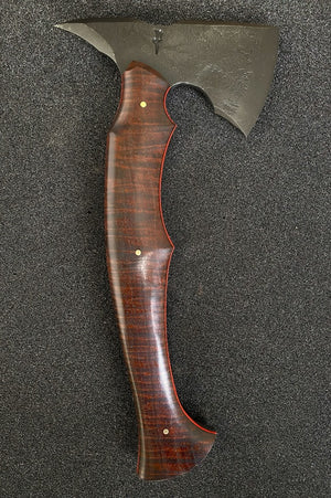 Blacktip Tomahawk | Western Myall | Red G10 Liners | Bronze Pins | Seafoam Spine