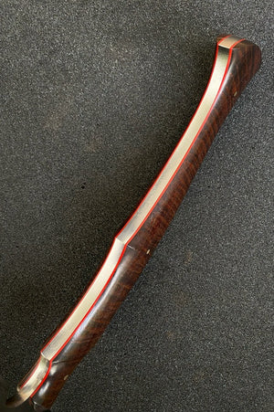 Blacktip Tomahawk | Western Myall | Red G10 Liners | Bronze Pins | Seafoam Spine