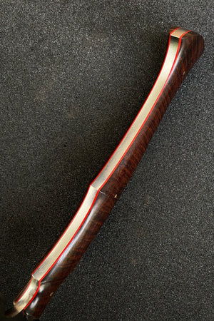 Blacktip Tomahawk | Western Myall | Red G10 Liners | Bronze Pins | Seafoam Spine