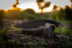 Founder Series 001: Brute De Forge Chopper- Vintage Micarta Liners|Scalloped Micarta Scales| Bronze Pins