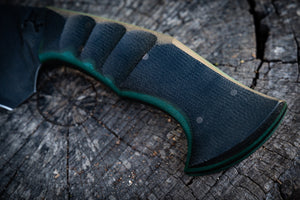 Founder Series 001: Brute De Forge Chopper- Vintage Micarta Liners|Scalloped Micarta Scales| Bronze Pins