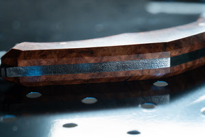 Reaver Custom | Amboyna Burl | Seafoam Spine | Bronze Pins
