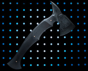 Blacktip Tomahawk Custom | Exposed Grain African Blackwood | Acid Stonewash Spine | Bronze Pins