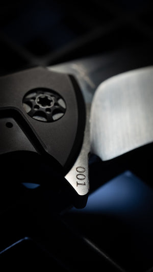 War Pig-F1 | Aged Bronze Anodized Scales | Black Anodized Accents | Flame Treated Backspacer
