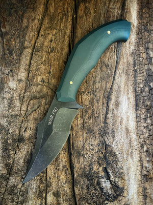 War Pig Custom | Exposed Grain Forest Green G10 | Bronze Pins
