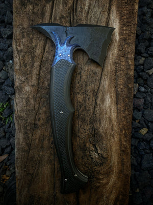 Blacktip Tomahawk Custom | Riptide Grind | Crystallized Titanium | Carbon Fiber | Domed 416SS Pins | Museum Fit up | Hand Rub Satin Spine