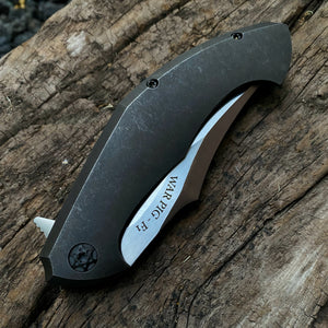 War Pig-F1 | Aged Bronze Stonewash Anodized Scales | Black Anodized Accents | Flame Treated Backspacer