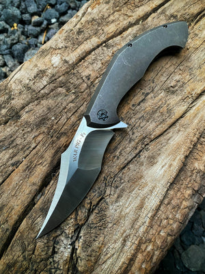 War Pig-F1 | Aged Bronze Stonewash Anodized Scales | Black Anodized Accents | Flame Treated Backspacer
