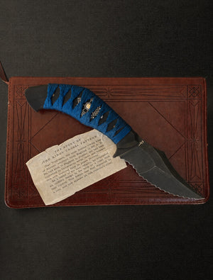 War Pig Custom | Exposed Grain African Blackwood | Silk Ito Wrap | Silver Clad Kings Cross Menuki