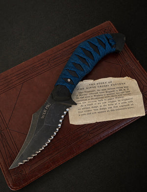 War Pig Custom | Exposed Grain African Blackwood | Silk Ito Wrap | Silver Clad Kings Cross Menuki