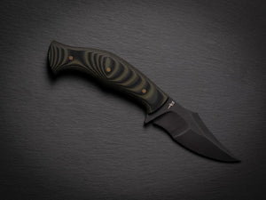 War Pig Mini Custom | Exposed Grain Green and Black G-10 | Serialized | Bronze Pins