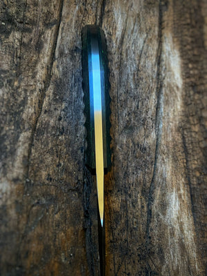 War Pig Custom - Riptide Grind| Scalloped Black and Green Carbon Fiber | Hand Rub Satin Finish Spine