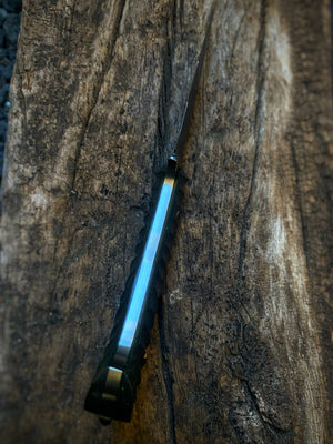 War Pig Custom - Riptide Grind| Scalloped Black and Green Carbon Fiber | Hand Rub Satin Finish Spine