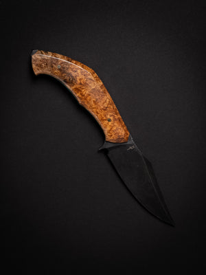 Reaver Custom | Amboyna Burl | Turquoise G-10 Liners | Bronze Pins | Seafoam Spine