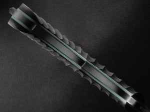 Reaver Custom | Blue & Black Scalloped Carbon Fiber | Tiffany Blue G-10 Liners | Bronze Pins | Seafoam