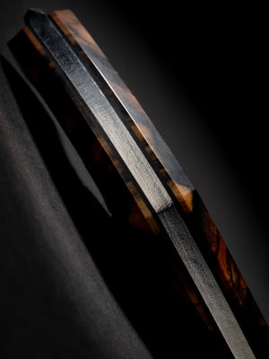Reaver Custom | Black/White Ebony | Black G10 Liners | Seafoam Spine | Bronze Pins