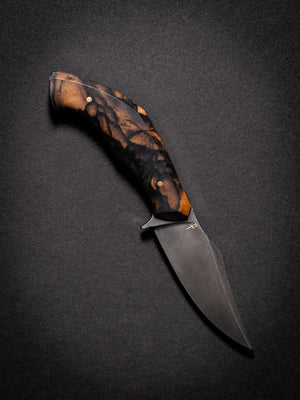 Reaver Custom | Black/White Ebony | Black G10 Liners | Seafoam Spine | Bronze Pins