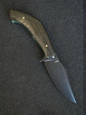 Reaver Custom | Carbon Fiber | Turquoise G10 Liners | Meteorite Spine | Bronze Pins
