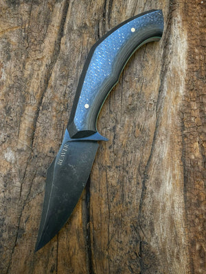 Reaver Custom | Copper Weave Carbon Fiber | Tiffany Blue G10 Liners | Bronze Pins |  Hand Rub Satin Finish Spine