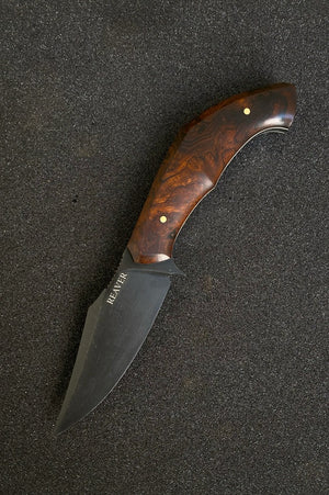 Reaver Custom | Desert Ironwood Burl | Ivory G10 Liners | Bronze Pins | Seafoam Spine