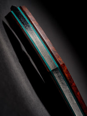 Reaver Custom | Snakewood | Turquoise G10 Liners | Seafoam Spine | Bronze Pins