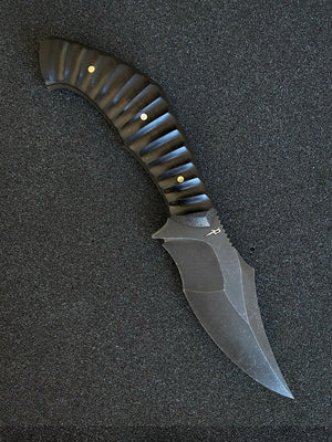 War Pig Custom | Exposed Grain African Blackwood | Polished Scallops | Bronze Pins