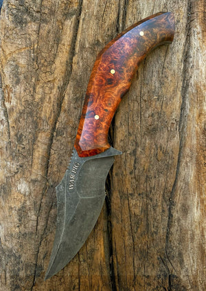 War Pig Custom | Amboyna Burl | Bronze Pins | Hand Rub Satin Finish Spine