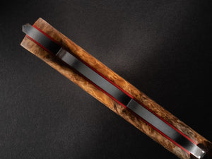 Warpig Custom | Amboyna Burl | Red G-10 Liners | Bronze Pins | Seafoam Spine
