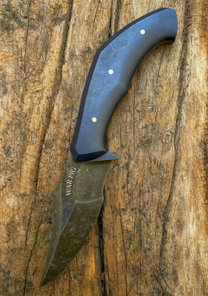 War Pig Custom | Exposed Grain Blue Richlite | Bronze Pins