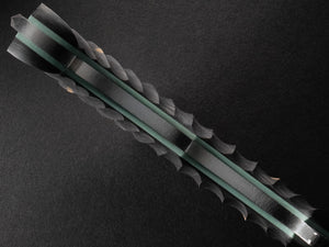 War Pig Custom | Scalloped Blue & Black Carbon Fiber | Tiffany Blue G-10 Liners | Bronze Pins | Seafoam Spine