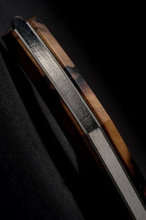War Pig Custom | Black/White Ebony | White G10 Liners | Seafoam Spine | Bronze