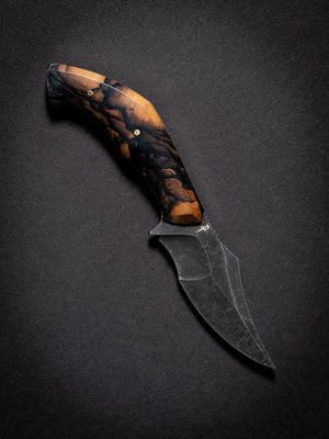 War Pig Custom | Black/White Ebony | White G10 Liners | Seafoam Spine | Bronze