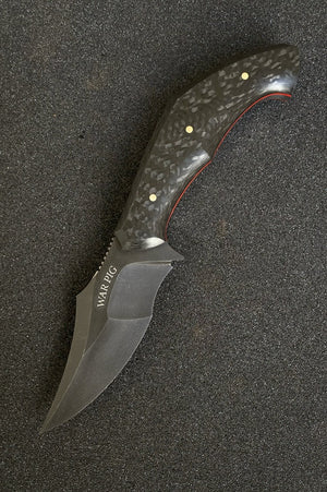 War Pig Custom | Carbon Fiber | Red G10 Liners | Bronze Pins | Seafoam Spine