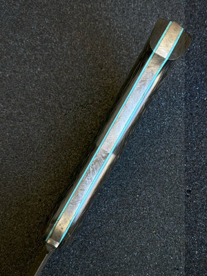 War Pig Custom | Carbon Fiber | Blue G10 Liners | Meteorite Spine | Bronze Pins