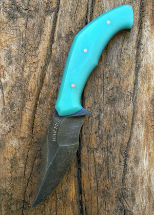 War Pig Custom | Exposed Grain Tiffany Blue G10 | Bronze Pins