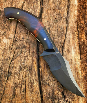 War Pig Custom | African Blackwood | Desert Ironwood | Ivory G-10 Liners | Bronze Pins | Acid Stonewash Spine
