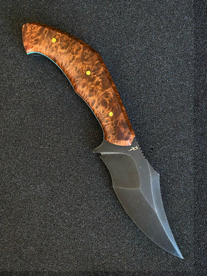 War Pig Custom | Redwood Burl | Blue G10 Liners | Seafoam Spine | Bronze Pins