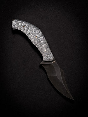 War Pig Custom | Scalloped Silver Carbon Fiber | Seafoam Spine | Bronze Pins