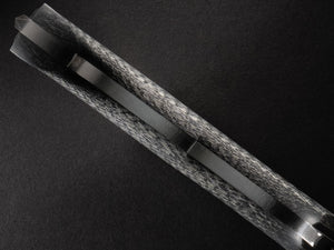 War Pig Custom | Silver Carbon Fiber | Serrations | Bronze Pins | Seafoam Spine