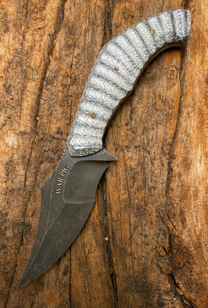 War Pig Custom | Scalloped Silver Carbon Fiber | Bronze Pins | Hand Rub Satin Spine