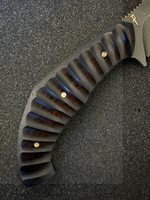 War Pig Custom | Exposed Grain African Blackwood | Polished Scallops | Bronze Pins