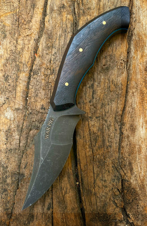 War Pig Custom | Exposed Grain Desert Ironwood | Blue G10 Liners | Bronze Pins